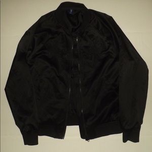 Winter zip up jacket with stitched graphics